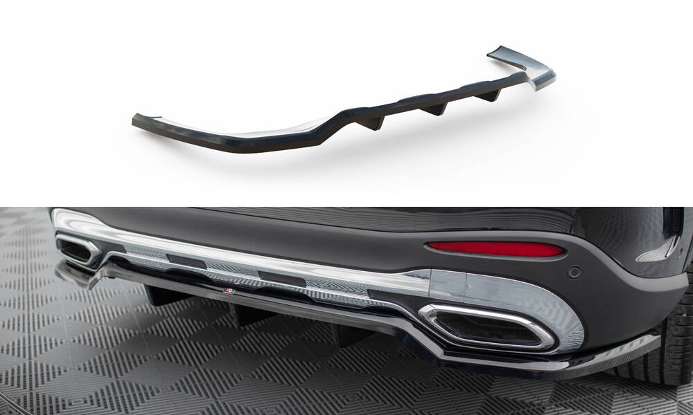 Maxton Design Street+ Mittlerer Diffusor RACE passend für Mercedes-Benz GLC AMG-Line X254 schwarz Hochglanz