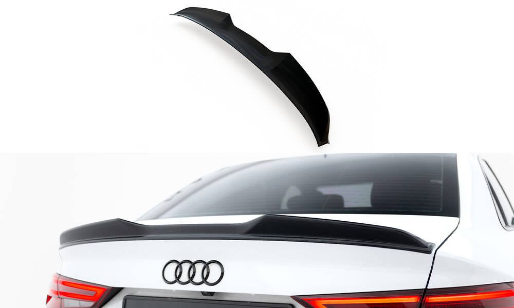 Maxton Design Spoiler CAP 3D passend für Audi RS3 Limousine 8V / 8V Facelift schwarz Hochglanz