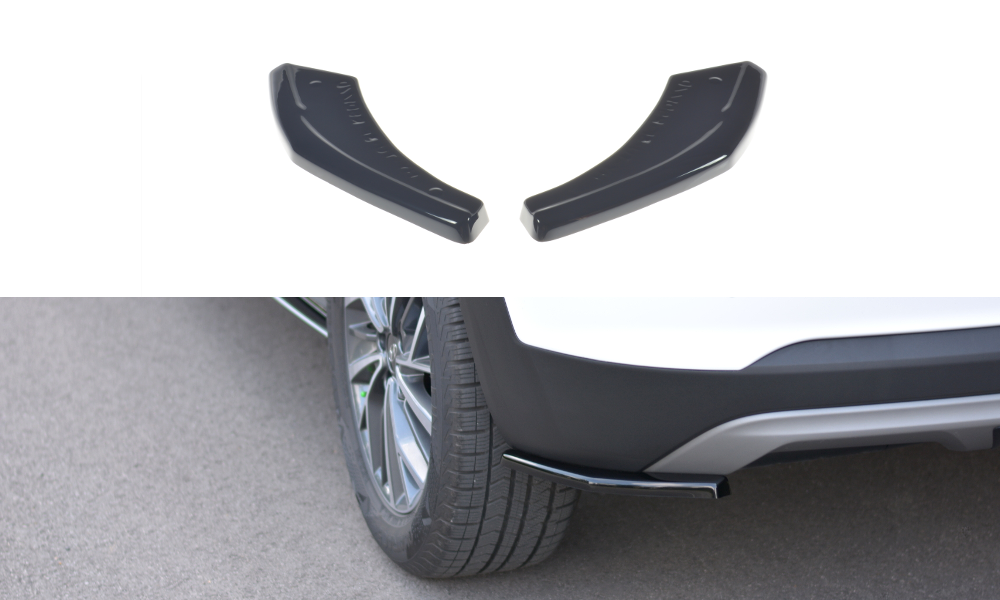 Maxton Design Heck Ansatz Flaps Diffusor passend für Hyundai Tucson Mk3 Facelift schwarz Hochglanz