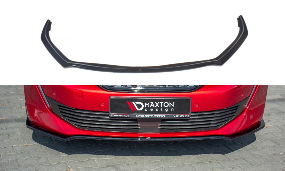 Maxton Design Street+ Spoilerlippe Front Ansatz V.1 passend für Peugeot 508 GT Mk2 schwarz Hochglanz