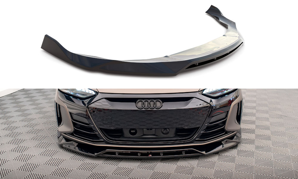 Maxton Design Street+ Spoilerlippe Front Ansatz V.2 passend für Audi e-Tron GT / RS GT Mk1 schwarz Hochglanz