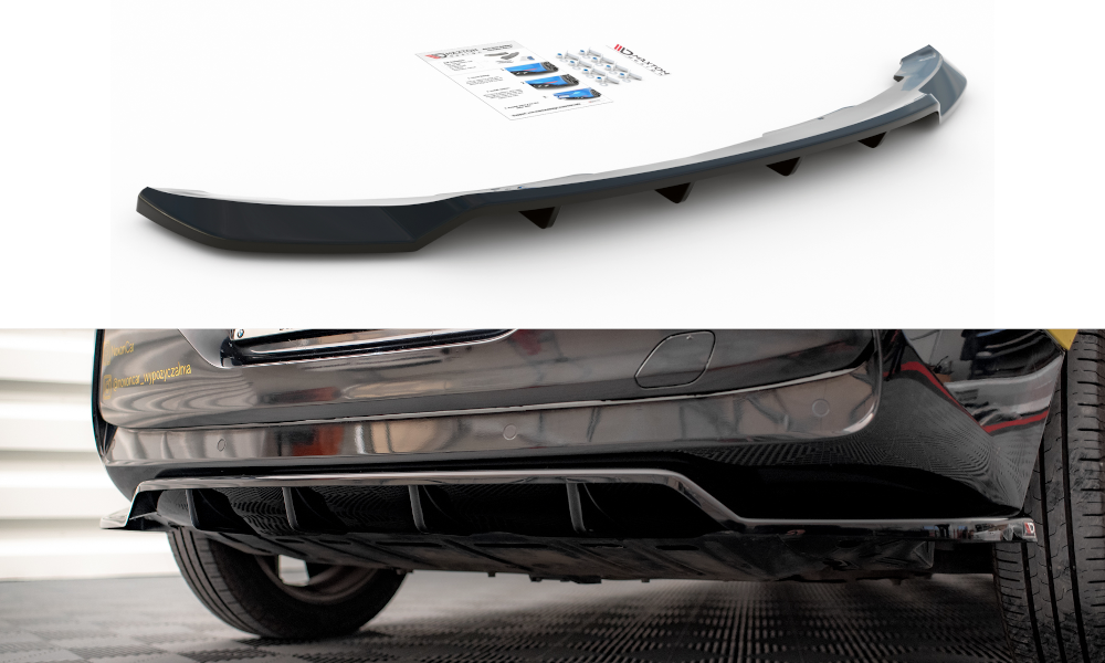 Maxton Design Street+ Mittlerer Diffusor RACE passend für BMW i3 S Mk1 Facelift schwarz Hochglanz
