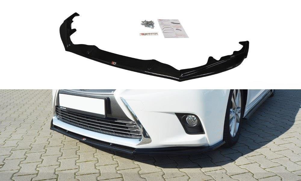 Maxton Design Street+ Spoilerlippe Front Ansatz V.1 passend für Lexus CT Mk1 Facelift schwarz Hochglanz