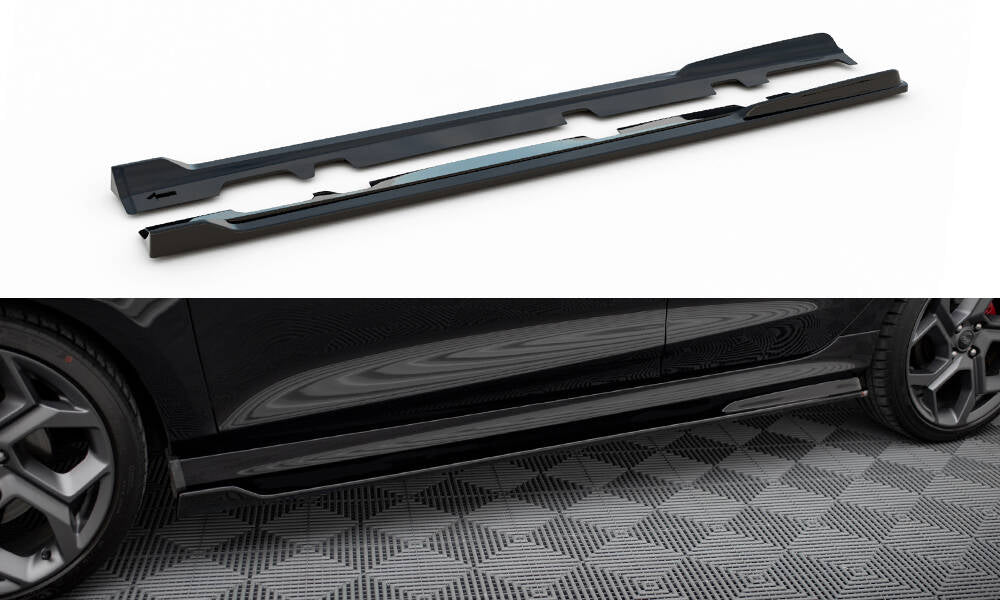 Maxton Design Street+ Seitenschweller Leisten passend für V.3 passend für Ford Fiesta Mk8 ST / ST-Line schwarz Hochglanz