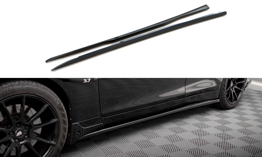 Maxton Design Street+ Seitenschweller Leisten passend für V.1 passend für Infiniti Q50 S Mk1 schwarz Hochglanz