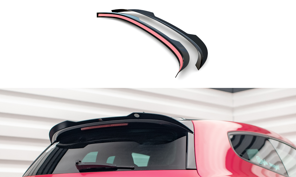 Maxton Design Spoiler CAP V.2 passend für VW Scirocco Mk3 schwarz Hochglanz