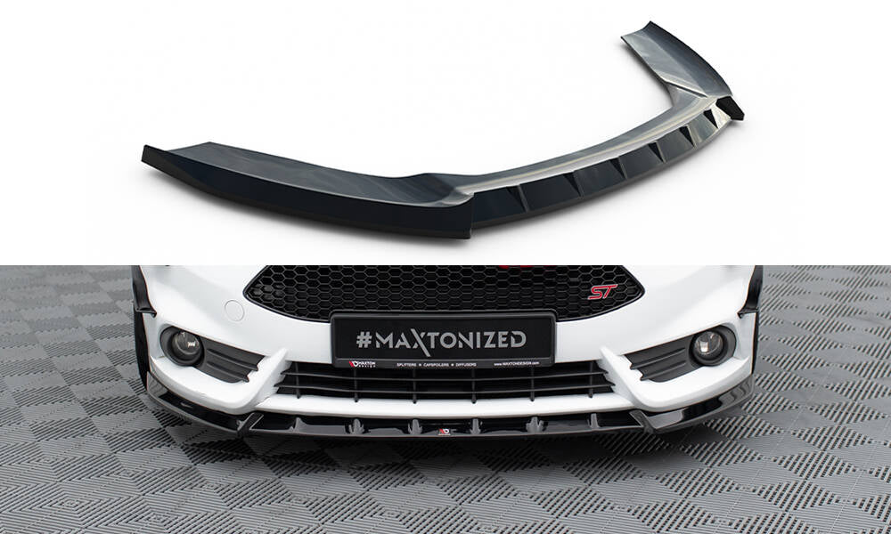 Maxton Design Street+ Spoilerlippe Front Ansatz V.6 passend für Ford Fiesta ST Mk7 Facelift schwarz Hochglanz