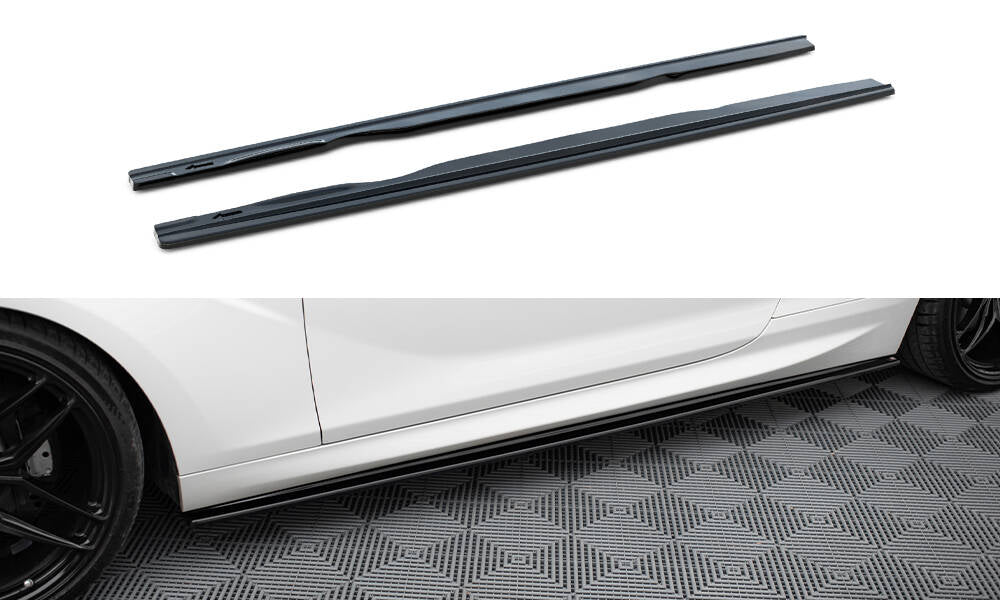 Maxton Design Street+ Seitenschweller Leisten passend für BMW M6 / 6 M-Paket Coupe / Cabriolet F06 / F13 / F12 schwarz Hochglanz