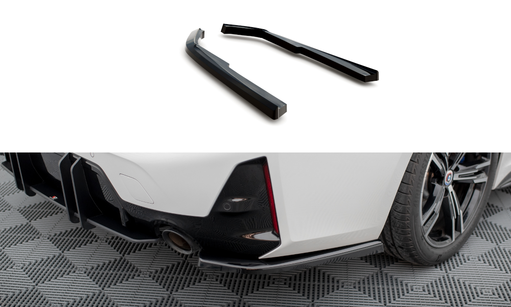 Maxton Design Heck Ansatz Flaps Diffusor passend für BMW M-Paket G20 / G21 Facelift schwarz Hochglanz