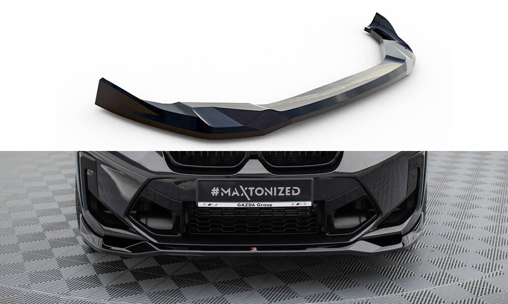 Maxton Design Street+ Spoilerlippe Front Ansatz V.2 passend für BMW X3 M F97 Facelift schwarz Hochglanz
