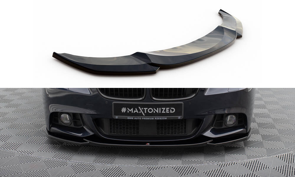 Maxton Design Street+ Spoilerlippe Front Ansatz V.4 passend für BMW 5er F10/F11 M-Paket schwarz Hochglanz