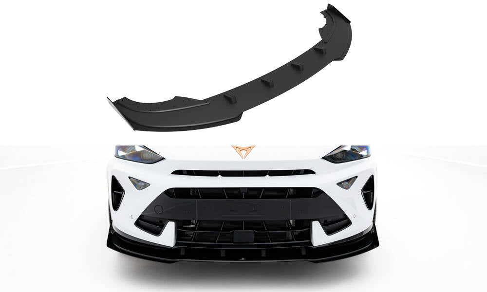 Maxton Design Street Pro Street+ Spoilerlippe Front Ansatz + Flaps passend für Cupra Formentor Mk1 Facelift schwarz Hochglanz