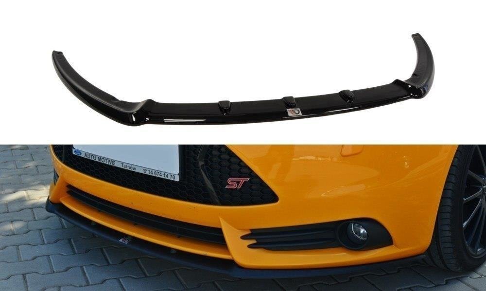 Maxton Design Street+ Spoilerlippe Front Ansatz passend für Ford Focus ST Mk3 (Cupra) schwarz Hochglanz