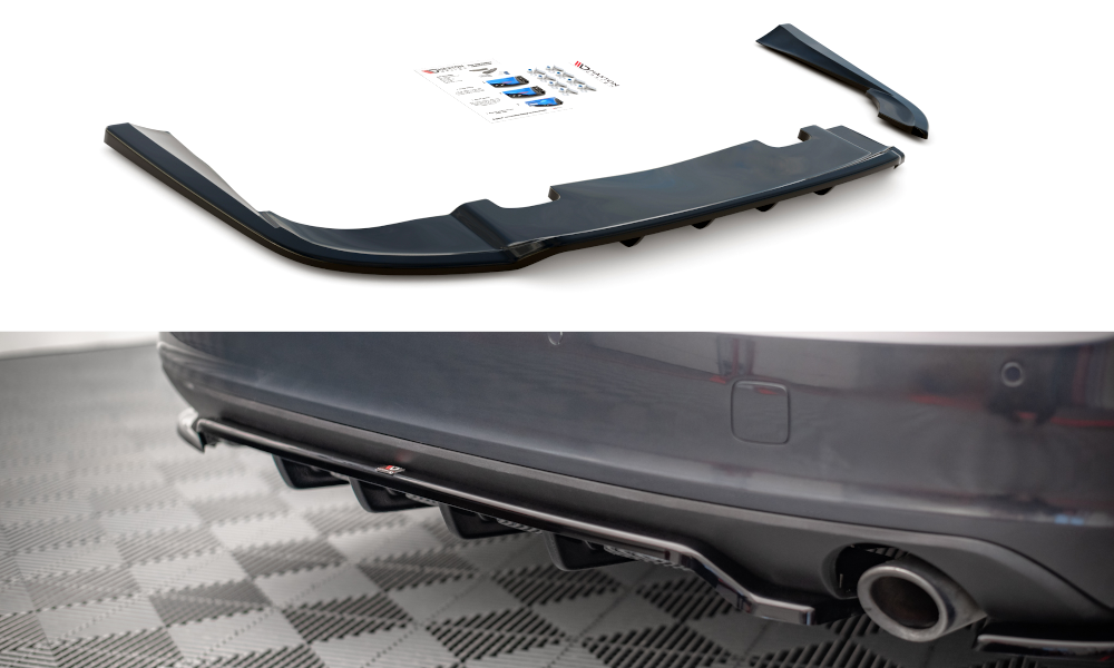 Maxton Design Street+ Mittlerer Diffusor RACE passend für V.1 Volvo V90 Mk2 schwarz Hochglanz