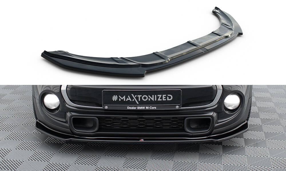 Maxton Design Street+ Spoilerlippe Front Ansatz passend für Mini Cooper S F56 / F56 Facelift schwarz Hochglanz