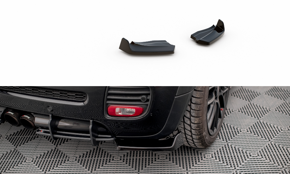 Maxton Design Heck Ansatz Flaps Diffusor V.2 passend für Mini Cooper John Cooper Works R56 schwarz Hochglanz