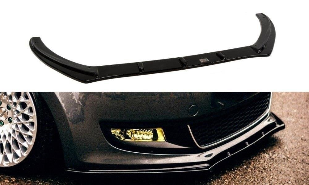 Maxton Design Street+ Spoilerlippe Front Ansatz passend für VW Polo Mk5 schwarz Hochglanz