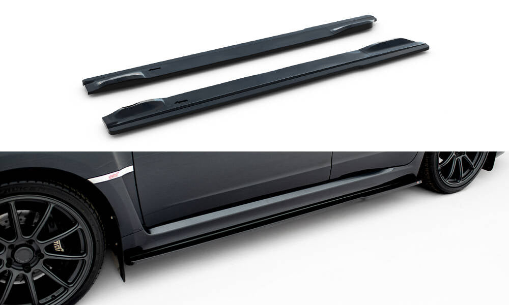 Maxton Design Street+ Seitenschweller Leisten passend für V.1 passend für Subaru Impreza WRX STI Mk3 Facelift schwarz Hochglanz