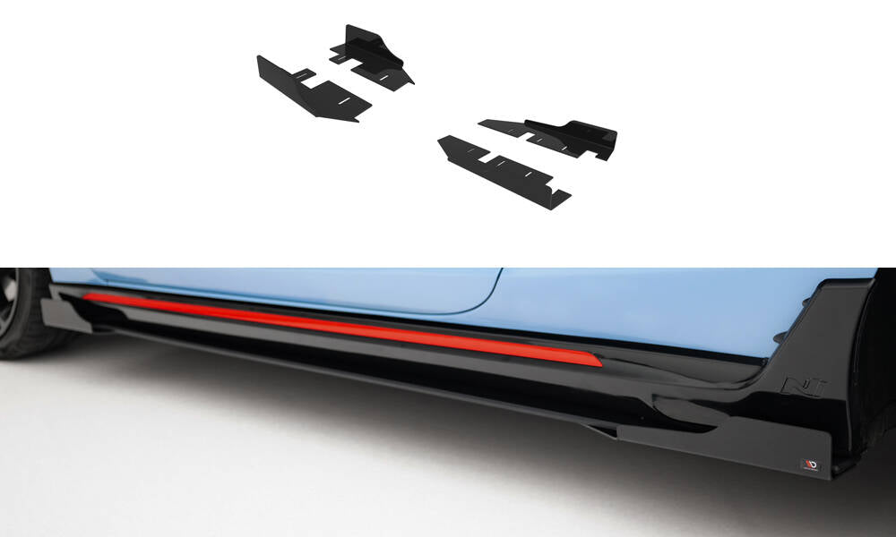Maxton Design Seitenschweller Flaps passend für Hyundai Veloster N Mk2 schwarz Hochglanz