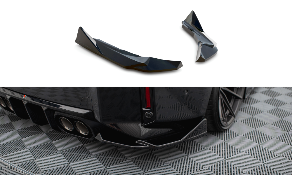 Maxton Design Heck Ansatz Flaps Diffusor V.6 passend für (Für heckansatz v.2) BMW M2 G87 schwarz Hochglanz