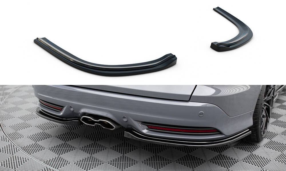 Maxton Design Heck Ansatz Flaps Diffusor passend für Ford Focus ST Kombi Mk3 / Mk3 Facelift schwarz Hochglanz