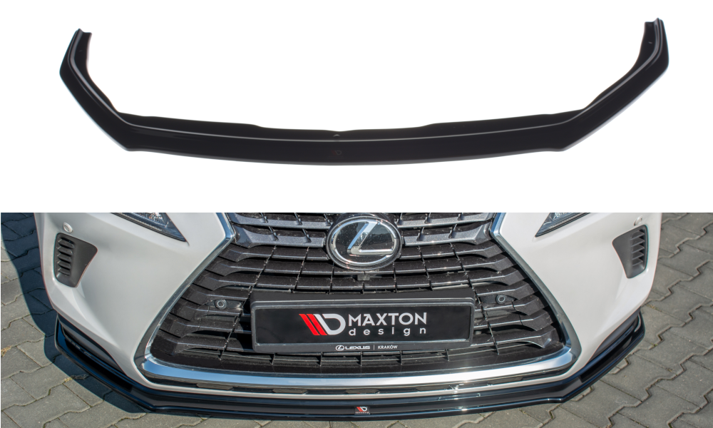 Maxton Design Street+ Spoilerlippe Front Ansatz passend für Lexus NX Facelift schwarz Hochglanz