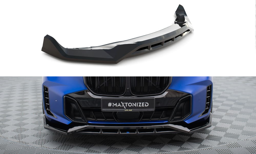 Maxton Design Street+ Spoilerlippe Front Ansatz V.2 passend für BMW X5 M-Paket G05 Facelift schwarz Hochglanz