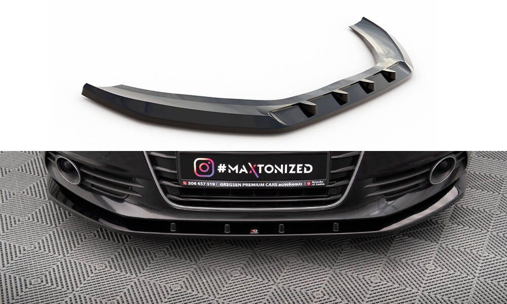 Maxton Design Street+ Spoilerlippe Front Ansatz V.3 passend für Audi A6 C7 schwarz Hochglanz