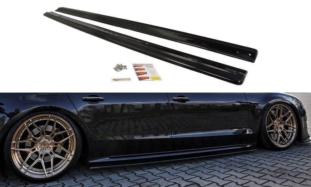 Maxton Design Street+ Seitenschweller Leisten passend für Audi S8 D4 FL schwarz Hochglanz
