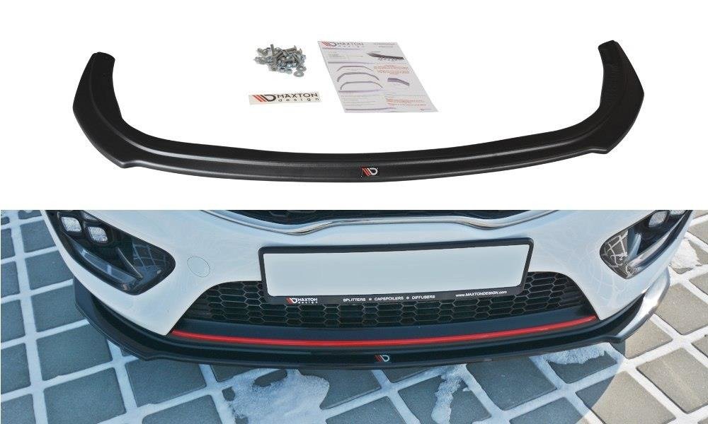 Maxton Design Street+ Spoilerlippe Front Ansatz V.1 passend für KIA CEE"D / PRO CEE"D GT MK2 schwarz Hochglanz