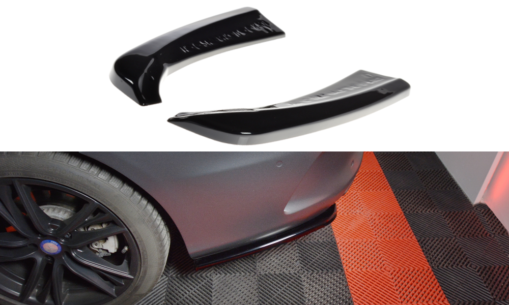 Maxton Design Heck Ansatz Flaps Diffusor für MERCEDES- BENZ C-KLASSE W205 COUPE AMG-LINE schwarz matt