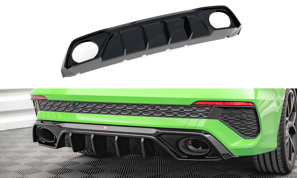 Maxton Design Diffusor Heck Ansatz passend für Audi RS3 8Y schwarz Hochglanz