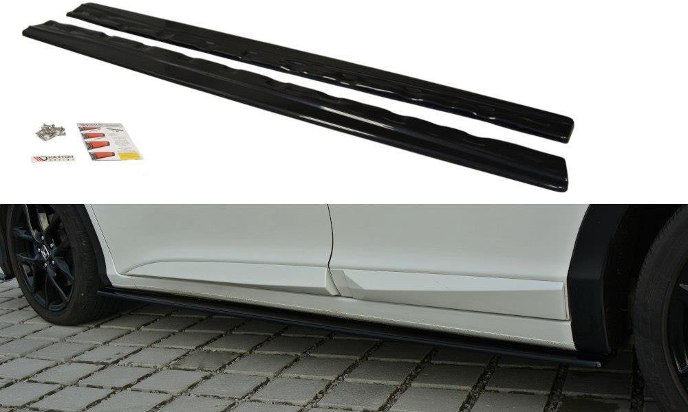 Maxton Design Seitenschweller Ansatz für Honda Civic Mk9 Facelift schwarz matt