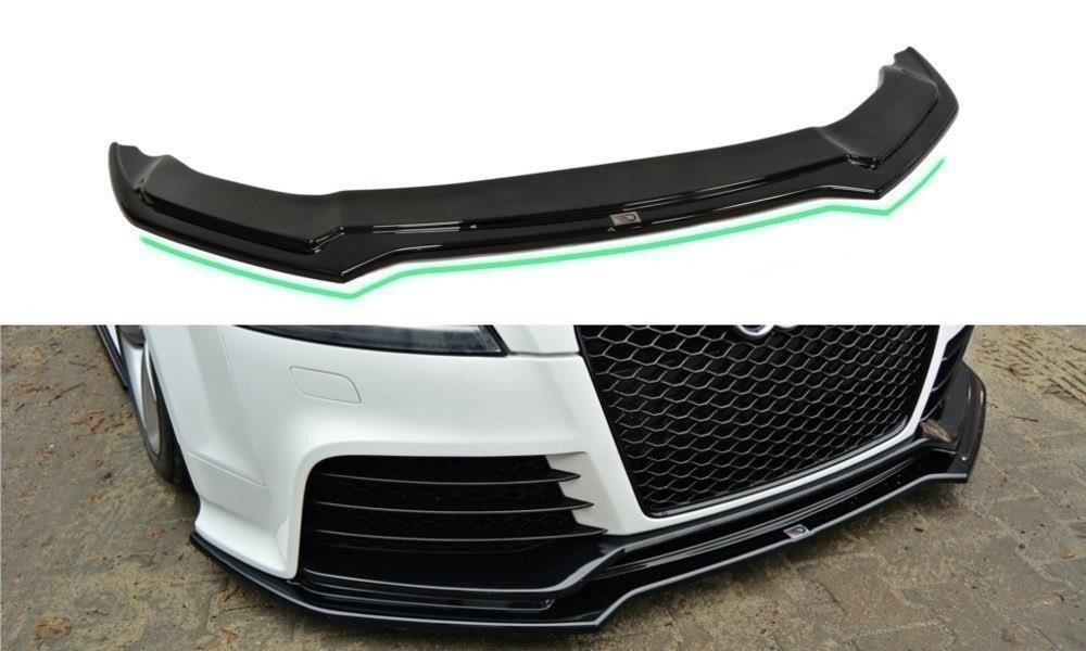 Maxton Design Street+ Spoilerlippe Front Ansatz V.2 passend für Audi TT RS 8J schwarz Hochglanz