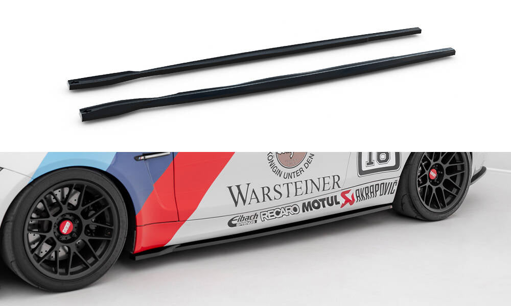 Maxton Design Street+ Seitenschweller Leisten passend für BMW 1er M Coupe E82 schwarz Hochglanz