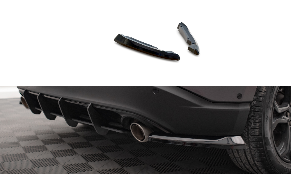Maxton Design Heck Ansatz Flaps Diffusor V.1 passend für Ford Edge Mk2 schwarz Hochglanz