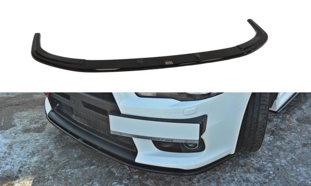 Maxton Design Street+ Spoilerlippe Front Ansatz V.2 passend für Mitsubishi Lancer Evo X schwarz Hochglanz