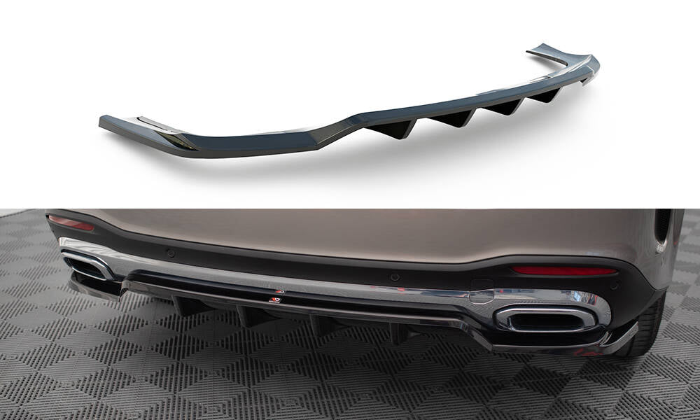 Maxton Design Street+ Mittlerer Diffusor RACE passend für Mercedes-Benz GLE SUV AMG-Line W167 / W167 Facelift schwarz Hochglanz
