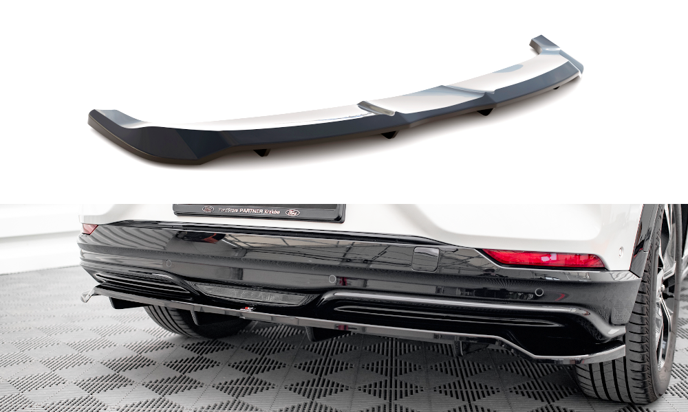 Maxton Design Street+ Mittlerer Diffusor RACE passend für Ford Mustang Mach-E Mk1 schwarz Hochglanz