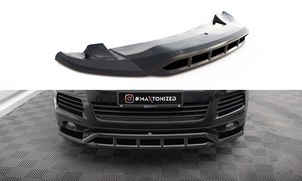 Maxton Design Street+ Spoilerlippe Front Ansatz passend für VW Touareg Mk2 schwarz Hochglanz
