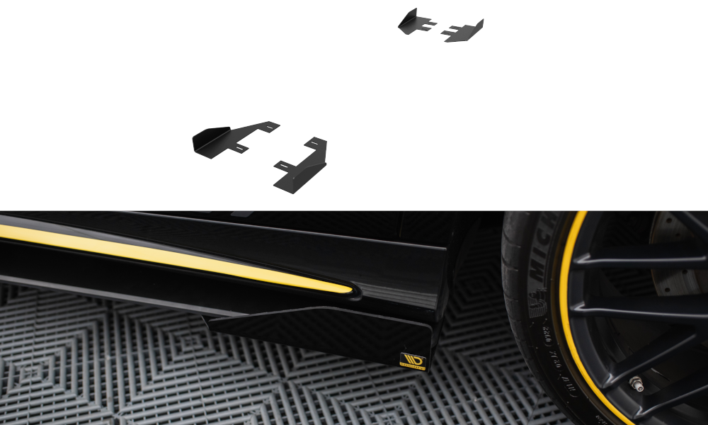 Maxton Design Seitenschweller Flaps passend für Mercedes-AMG CLA 45 C117 Facelift schwarz Hochglanz