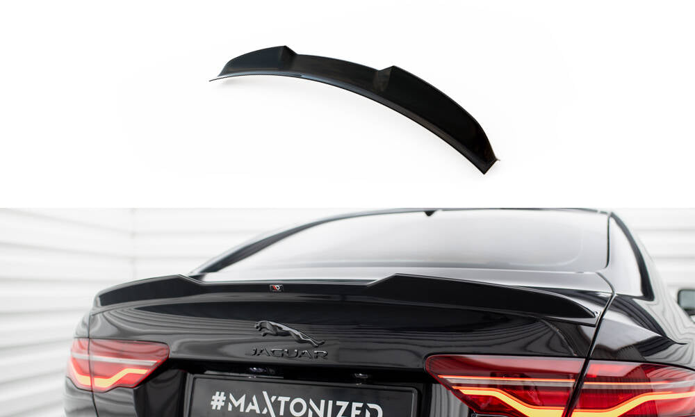 Maxton Design Spoiler CAP 3D passend für Jaguar XE X760 Facelift schwarz Hochglanz