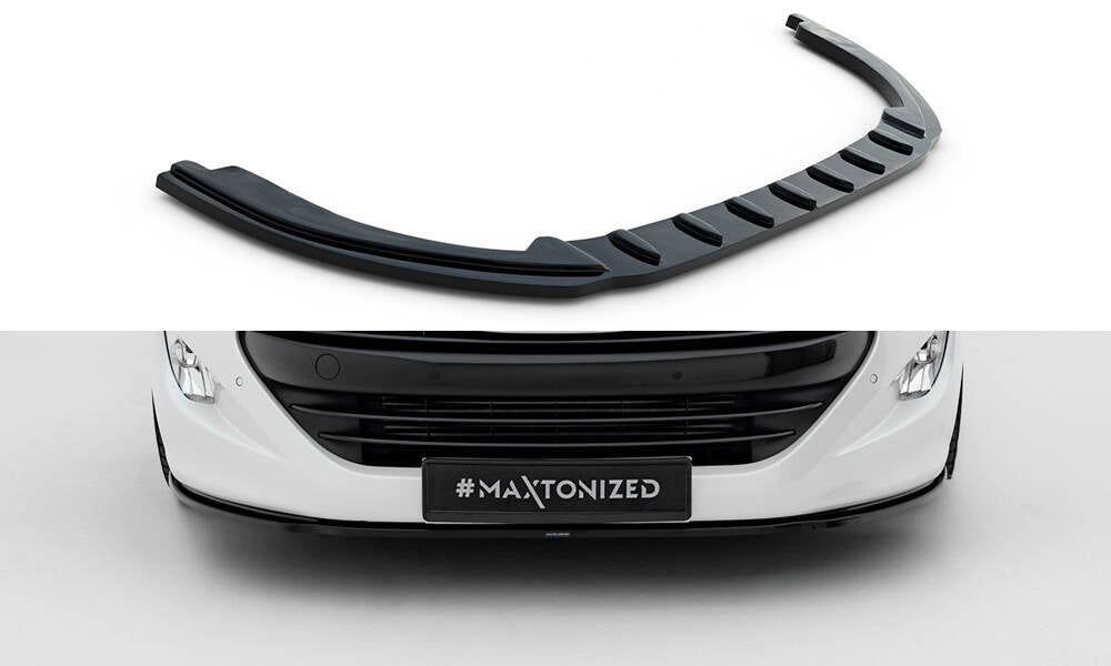 Maxton Design Street+ Spoilerlippe Front Ansatz V.1 passend für Peugeot RCZ Mk1 schwarz Hochglanz