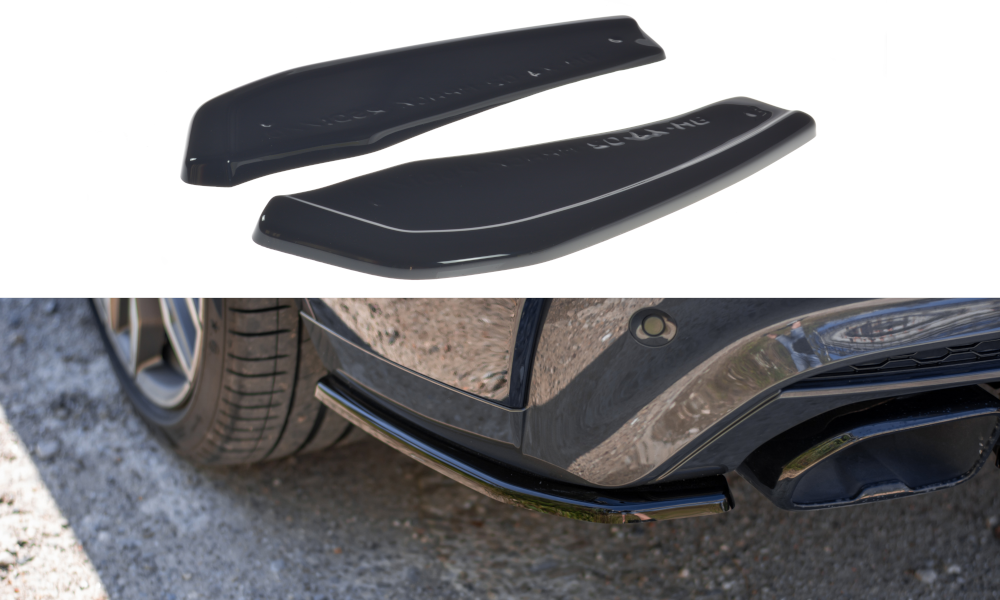 Maxton Design Heck Ansatz Flaps Diffusor passend für BMW X4 M40i G02 schwarz Hochglanz