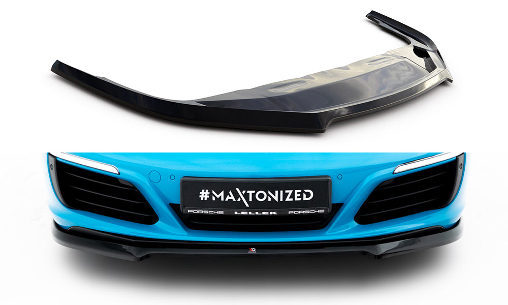 Maxton Design Street+ Spoilerlippe Front Ansatz V.1 passend für Porsche 911 Carrera 991 Facelift schwarz Hochglanz