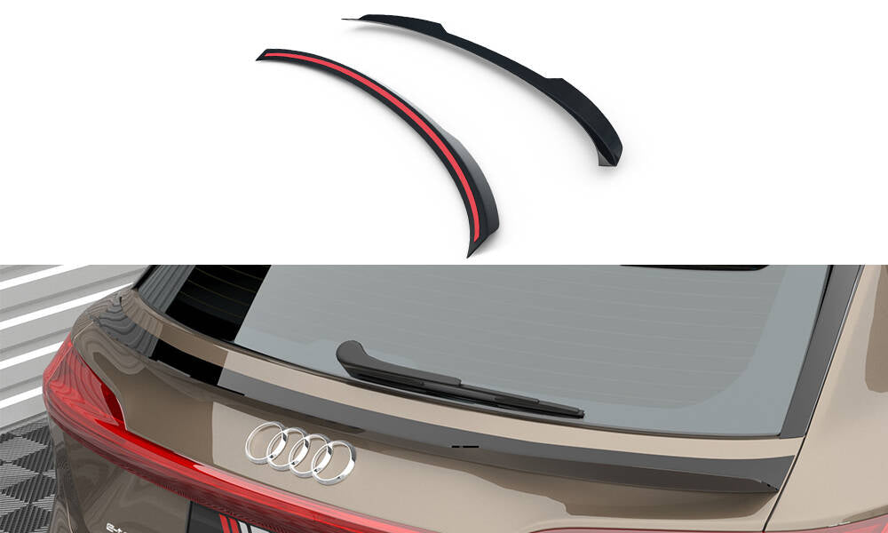 Maxton Design Niedriger Spoiler CAP passend für Audi e-tron schwarz Hochglanz