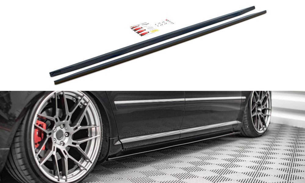 Maxton Design Street+ Seitenschweller Leisten passend für Audi S8 D3 schwarz Hochglanz