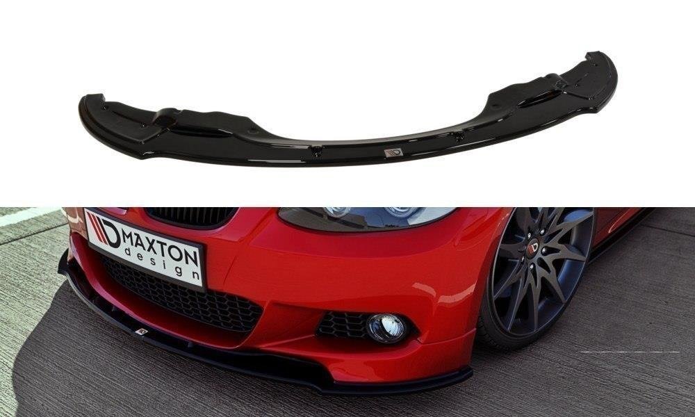 Maxton Design Street+ Spoilerlippe Front Ansatz passend für BMW 3er E92 M Paket vor Facelift schwarz Hochglanz