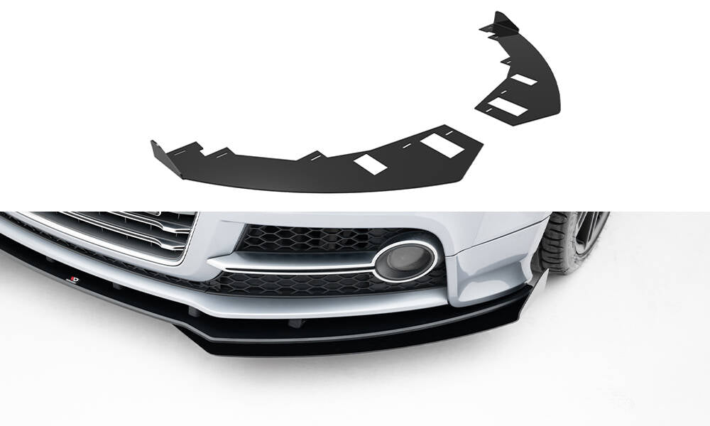 Maxton Design Front Stoßstange Flaps passend für Audi TT S / TT S-Line 8J Facelift schwarz Hochglanz