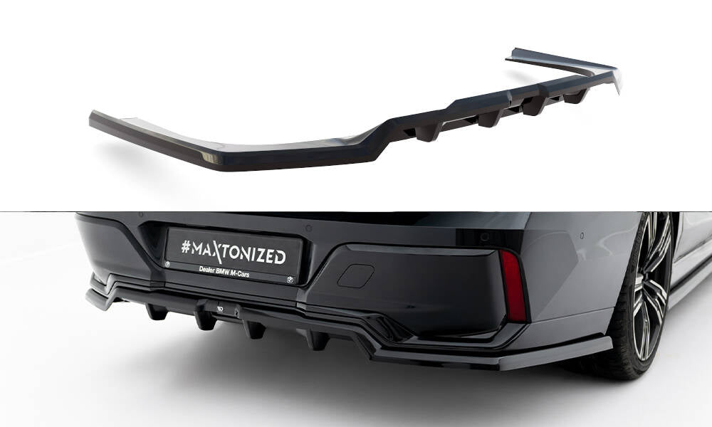 Maxton Design Street+ Mittlerer Diffusor RACE passend für V.1 BMW 7 M-Paket G70 schwarz Hochglanz